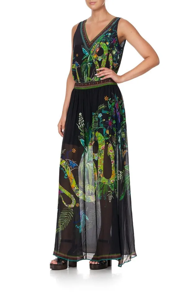 Women Party Dresses Camilla Side Split Overlay Skirt River Cruise