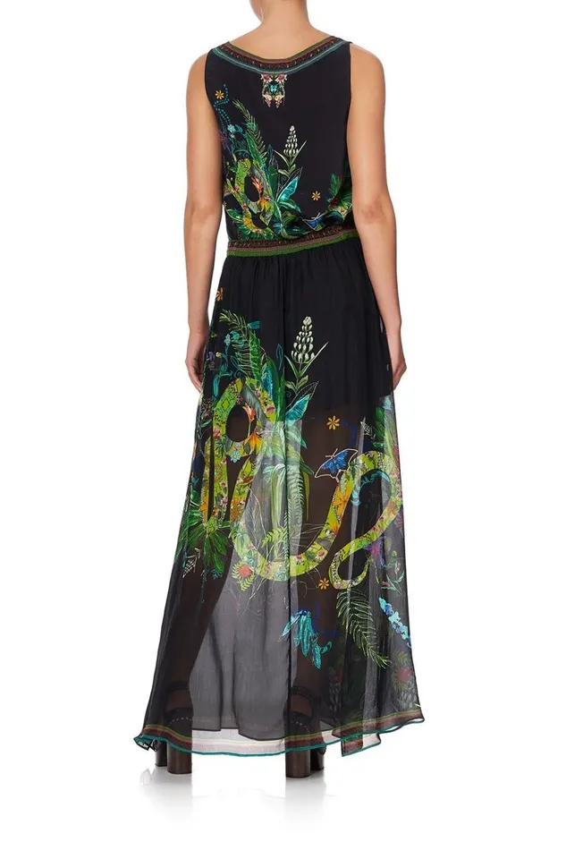 Women Party Dresses Camilla Side Split Overlay Skirt River Cruise
