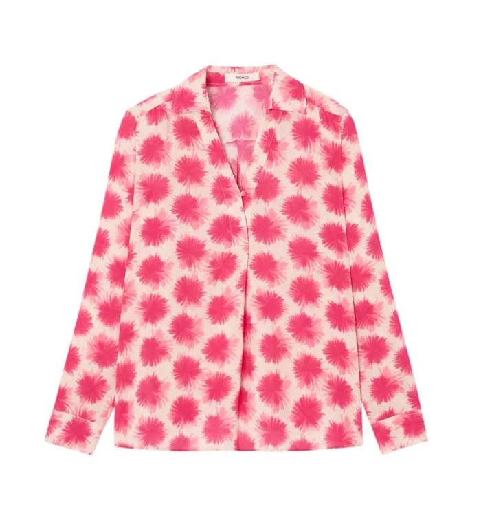 Women Patterned Blouse 8211 Pink Print Promod Shirts And Tunics