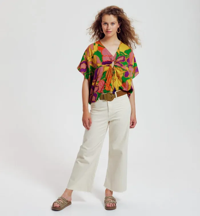 Women Patterned Satin Blouse 8211 Multicolour Print Promod Shirts And Tunics Women Patterned Satin Blouse 8211 Multicolour Print Promod Shirts And Tunics