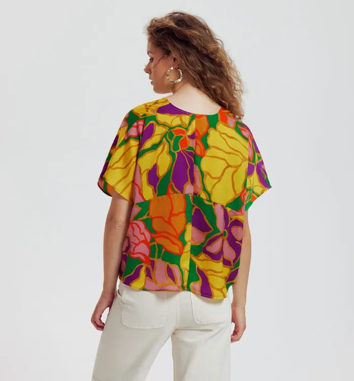 Women Patterned Satin Blouse 8211 Multicolour Print Promod Shirts And Tunics Women Patterned Satin Blouse 8211 Multicolour Print Promod Shirts And Tunics