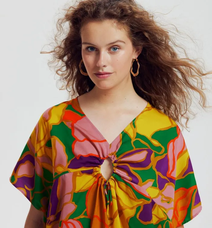 Women Patterned Satin Blouse 8211 Multicolour Print Promod Shirts And Tunics Women Patterned Satin Blouse 8211 Multicolour Print Promod Shirts And Tunics