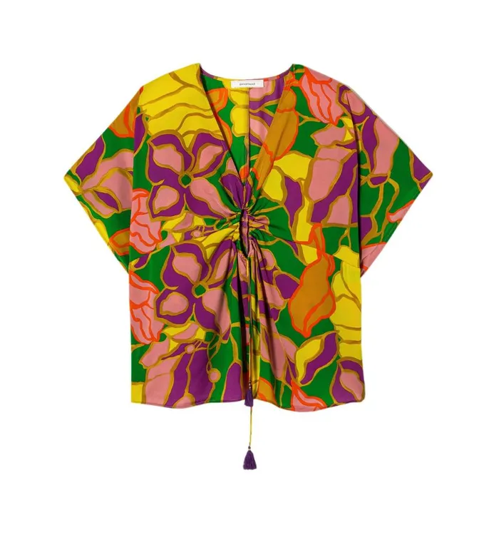 Women Patterned Satin Blouse 8211 Multicolour Print Promod Shirts And Tunics Women Patterned Satin Blouse 8211 Multicolour Print Promod Shirts And Tunics
