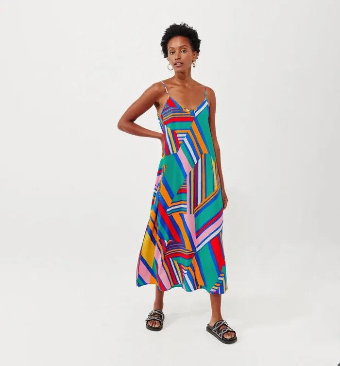 Women Patterned Strappy Dress 8211 Multicolour Stripes Promod Dresses Women Patterned Strappy Dress 8211 Multicolour Stripes Promod Dresses