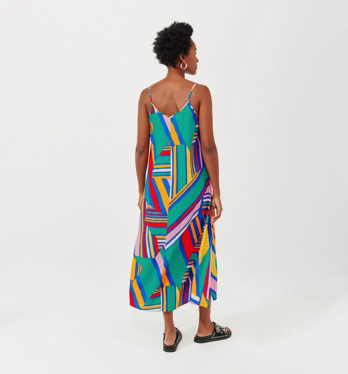 Women Patterned Strappy Dress 8211 Multicolour Stripes Promod Dresses Women Patterned Strappy Dress 8211 Multicolour Stripes Promod Dresses