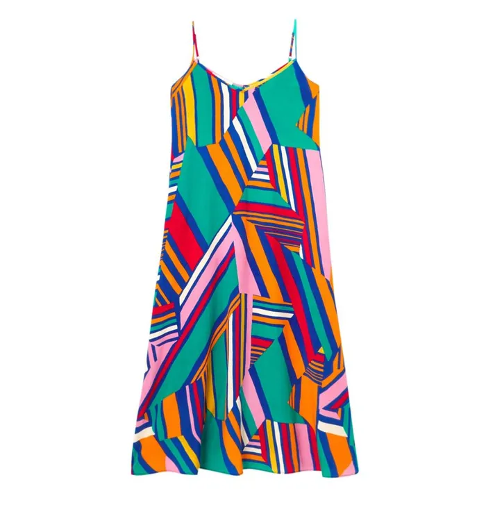 Women Patterned Strappy Dress 8211 Multicolour Stripes Promod Dresses Women Patterned Strappy Dress 8211 Multicolour Stripes Promod Dresses