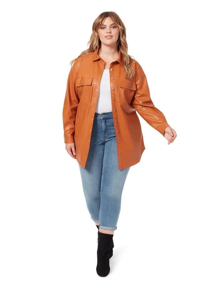 Women Paula Shacket In Adobe Jessica Simpson Jackets Blazers and Kimonos