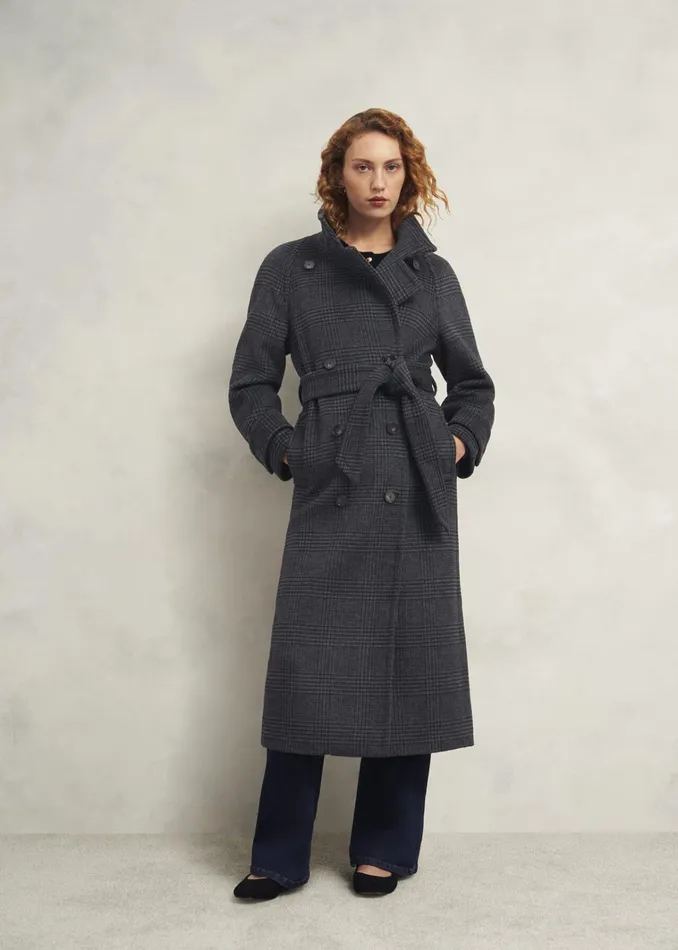 Women Peckworth Coat With Wool Grey Multi Hobbs Coats and Jackets