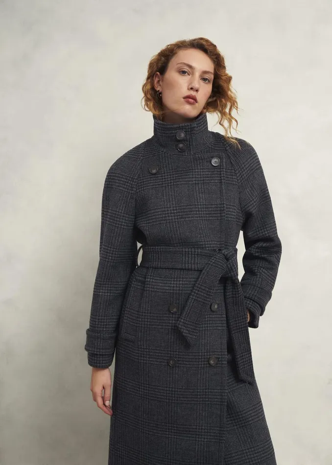 Women Peckworth Coat With Wool Grey Multi Hobbs Coats and Jackets