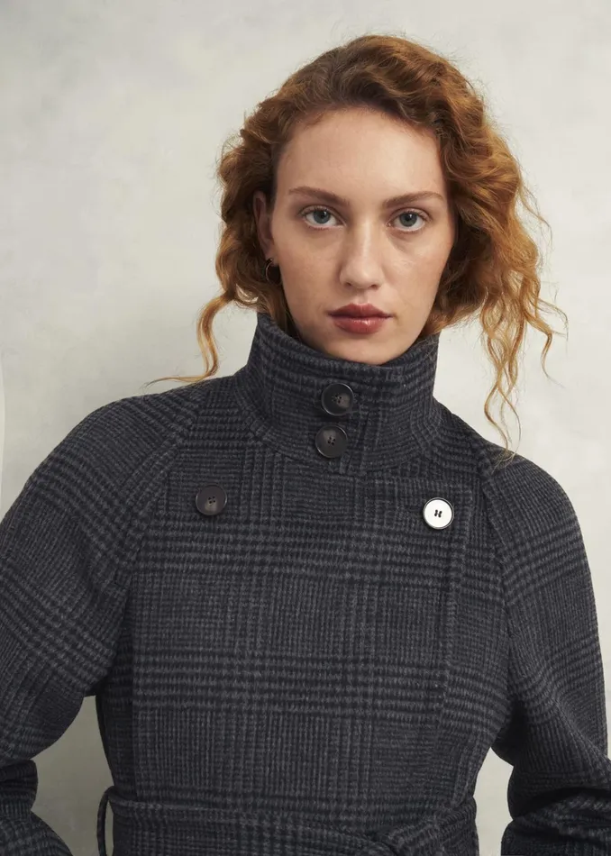 Women Peckworth Coat With Wool Grey Multi Hobbs Coats and Jackets