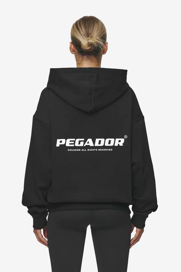 Women Pegador Hoodies Atna Logo Oversized Hoodie Black White
