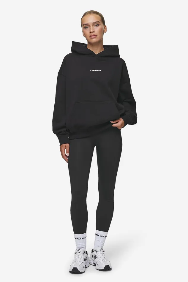 Women Pegador Hoodies Atna Logo Oversized Hoodie Black White