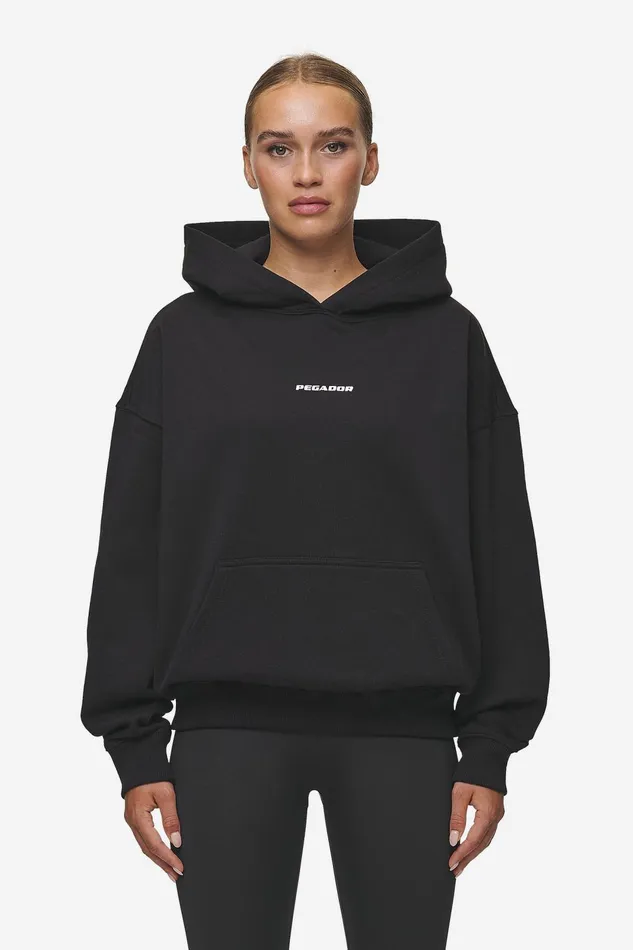 Women Pegador Hoodies Atna Logo Oversized Hoodie Black White