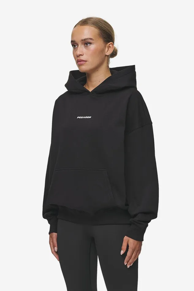 Women Pegador Hoodies Atna Logo Oversized Hoodie Black White