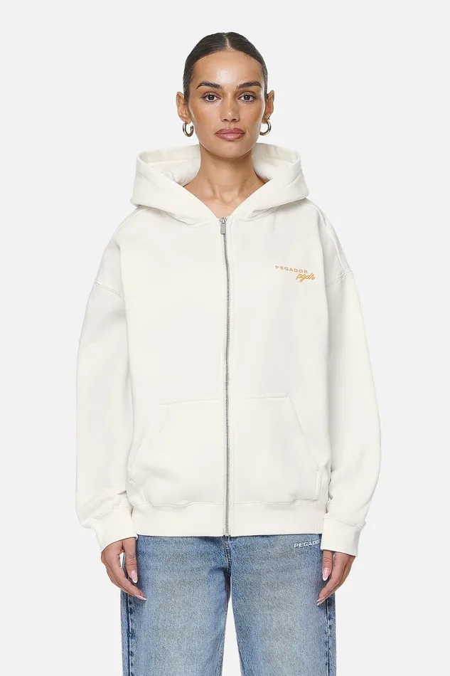 Women Pegador Hoodies Berri Oversized Zip HoodieWashed Coconut Milk
