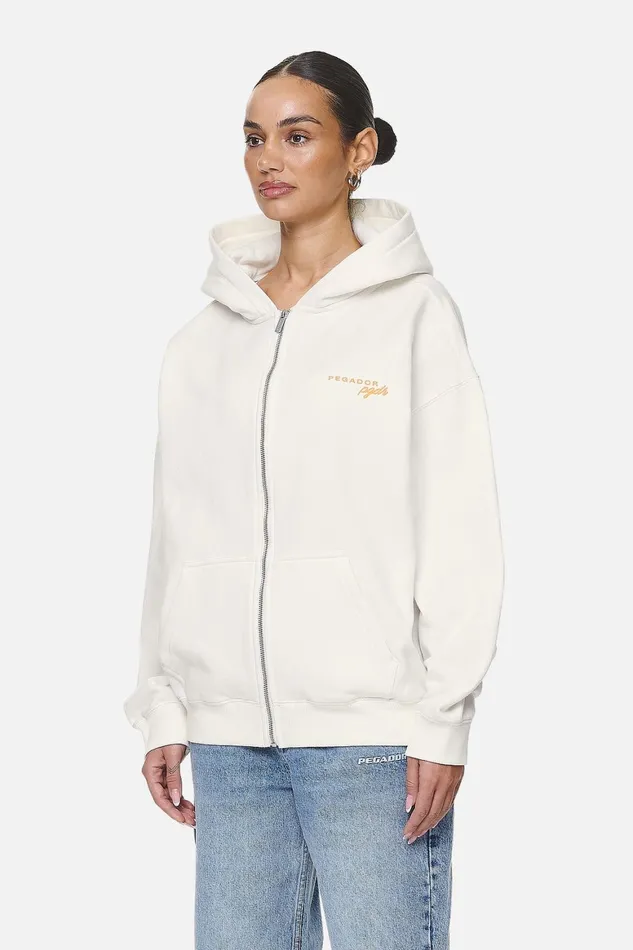 Women Pegador Hoodies Berri Oversized Zip HoodieWashed Coconut Milk