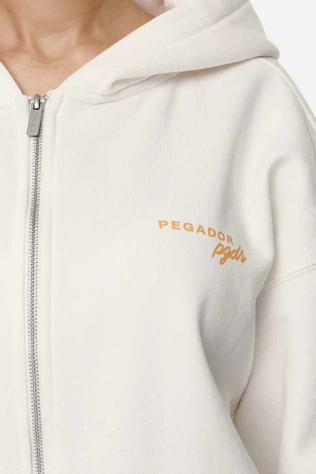 Women Pegador Hoodies Berri Oversized Zip HoodieWashed Coconut Milk