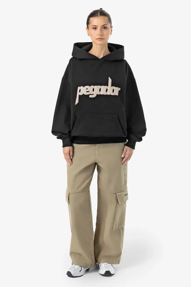 Women Pegador Hoodies Bonnie Oversized Hoodie Washed Black Women Pegador Hoodies Bonnie Oversized Hoodie Washed Black