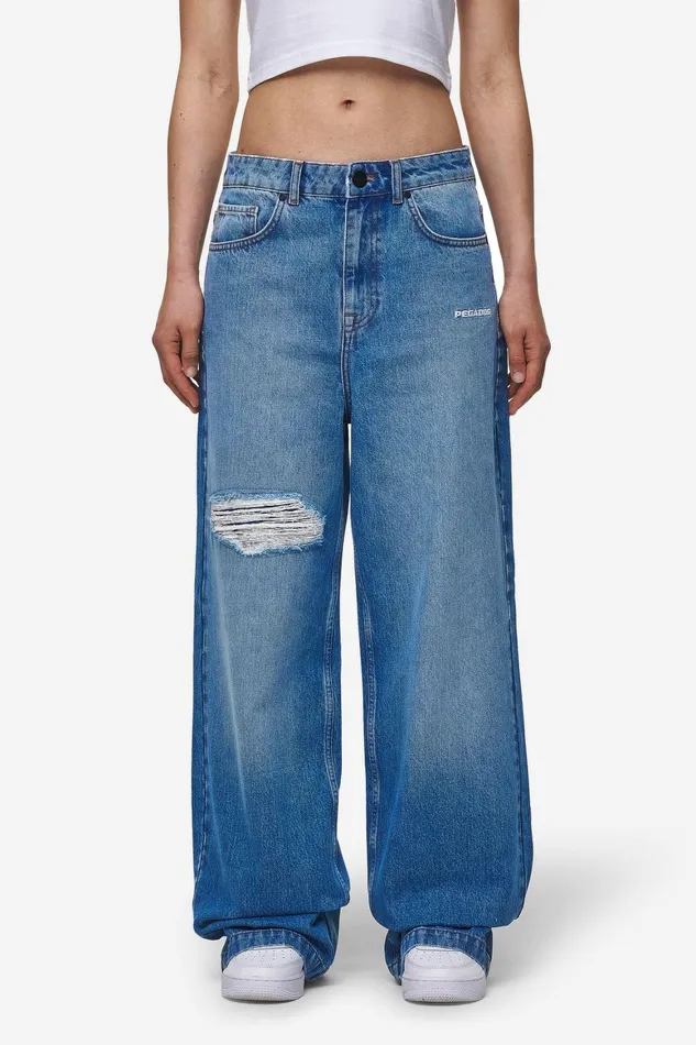 Women Pegador Jeans Mally Super Baggy Jeans Washed Blue