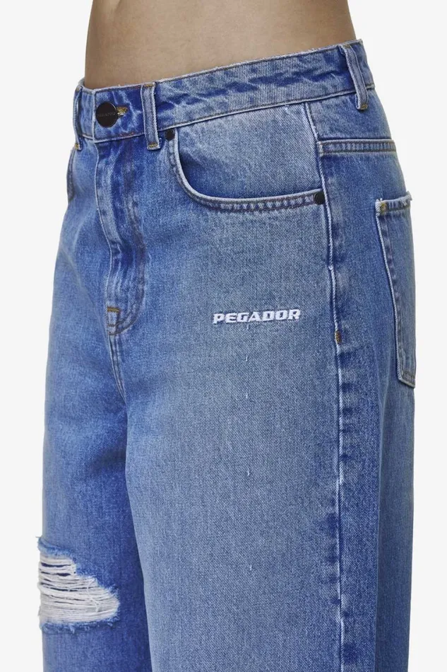 Women Pegador Jeans Mally Super Baggy Jeans Washed Blue