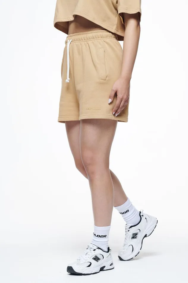Women Pegador Shorts Umbria High Waisted Shorts Vintage Washed Espresso Gum