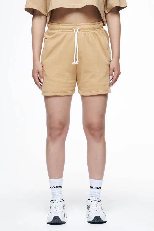 Women Pegador Shorts Umbria High Waisted Shorts Vintage Washed Espresso Gum