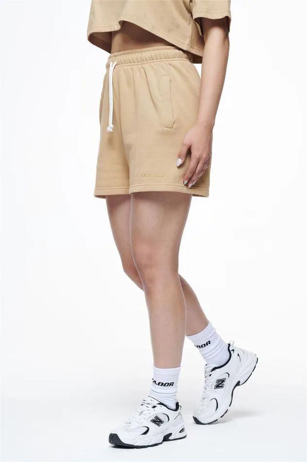 Women Pegador Shorts Umbria High Waisted Shorts Vintage Washed Espresso Gum