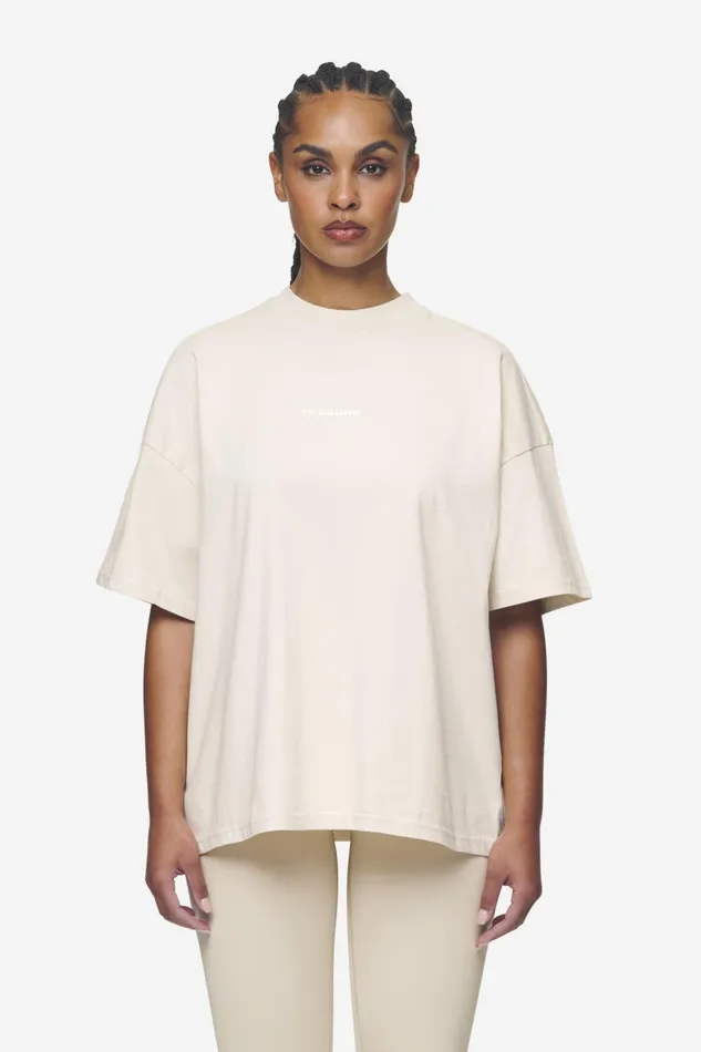 Women Pegador Tees Arendal Logo Heavy Oversized Tee Washed Coast Sand White Women Pegador Tees Arendal Logo Heavy Oversized Tee Washed Coast Sand White