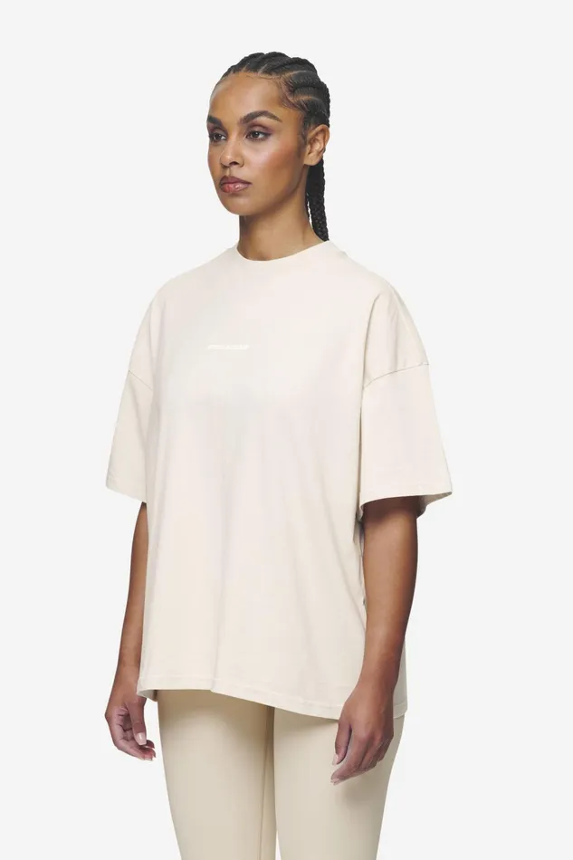 Women Pegador Tees Arendal Logo Heavy Oversized Tee Washed Coast Sand White Women Pegador Tees Arendal Logo Heavy Oversized Tee Washed Coast Sand White