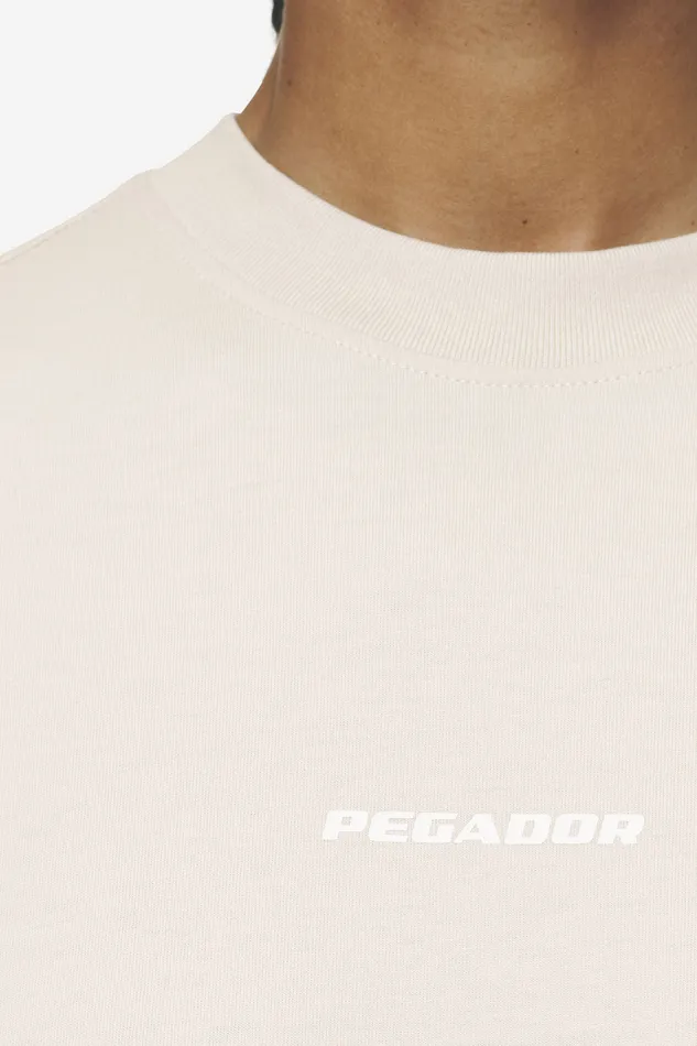 Women Pegador Tees Arendal Logo Heavy Oversized Tee Washed Coast Sand White Women Pegador Tees Arendal Logo Heavy Oversized Tee Washed Coast Sand White