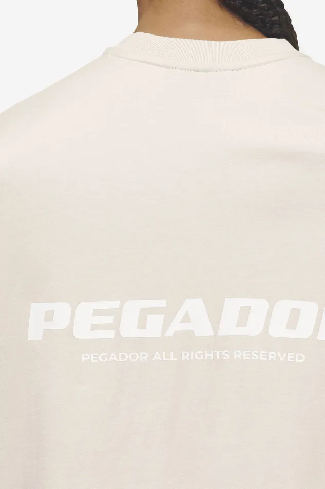 Women Pegador Tees Arendal Logo Heavy Oversized Tee Washed Coast Sand White Women Pegador Tees Arendal Logo Heavy Oversized Tee Washed Coast Sand White