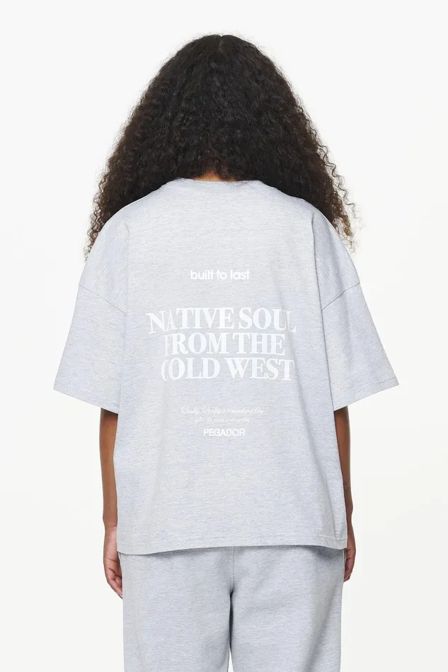 Women Pegador Tees Cadogan Heavy Oversized Tee Grey Melange