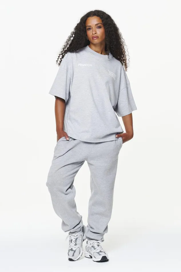 Women Pegador Tees Cadogan Heavy Oversized Tee Grey Melange Women Pegador Tees Cadogan Heavy Oversized Tee Grey Melange