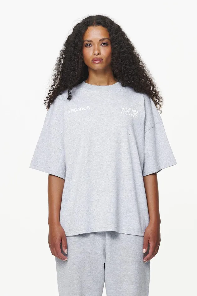 Women Pegador Tees Cadogan Heavy Oversized Tee Grey Melange Women Pegador Tees Cadogan Heavy Oversized Tee Grey Melange