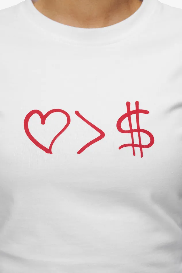Women Pegador Tees Jayde Baby Tee White Red