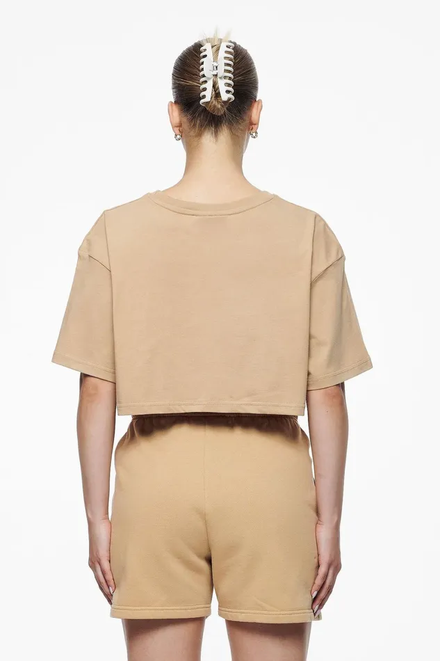 Women Pegador Tees Layla Oversized Cropped Tee Vintage Washed Espresso Gum Women Pegador Tees Layla Oversized Cropped Tee Vintage Washed Espresso Gum