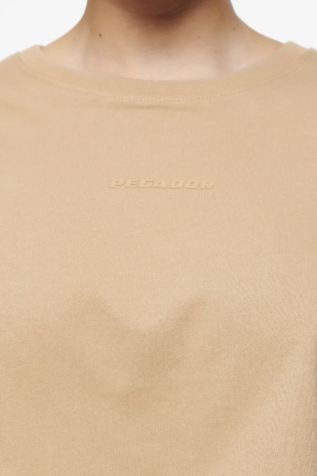 Women Pegador Tees Layla Oversized Cropped Tee Vintage Washed Espresso Gum Women Pegador Tees Layla Oversized Cropped Tee Vintage Washed Espresso Gum