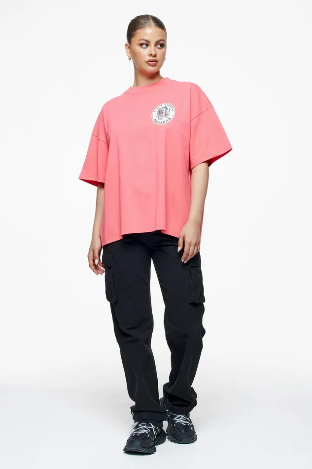 Women Pegador Tees Stia Heavy Oversized Tee Vintage Washed Strawberry Women Pegador Tees Stia Heavy Oversized Tee Vintage Washed Strawberry