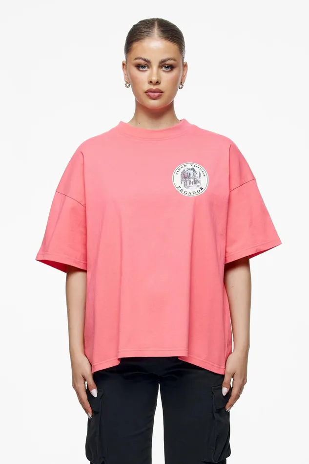 Women Pegador Tees Stia Heavy Oversized Tee Vintage Washed Strawberry Women Pegador Tees Stia Heavy Oversized Tee Vintage Washed Strawberry