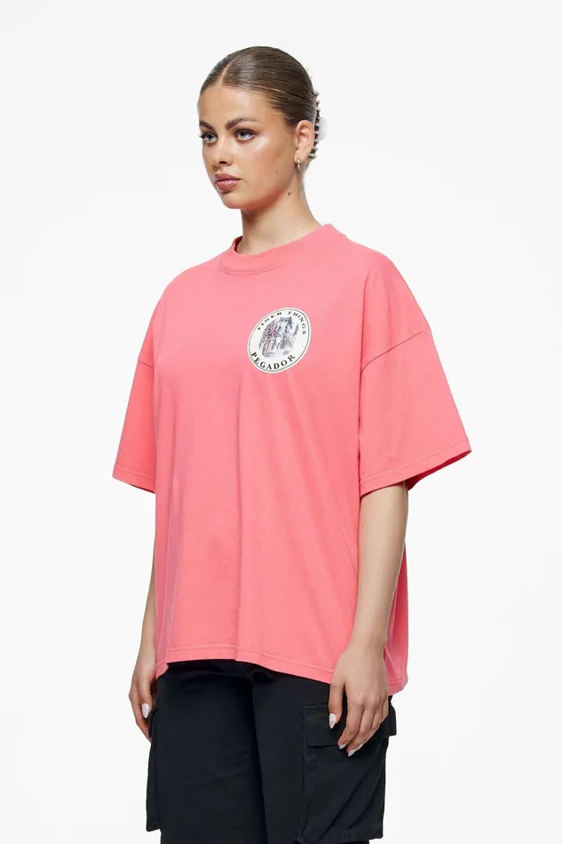 Women Pegador Tees Stia Heavy Oversized Tee Vintage Washed Strawberry Women Pegador Tees Stia Heavy Oversized Tee Vintage Washed Strawberry