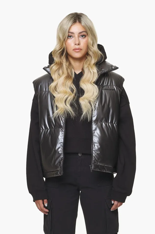 Women Pegador Westen Angel Puffer Vest Dark Chrome