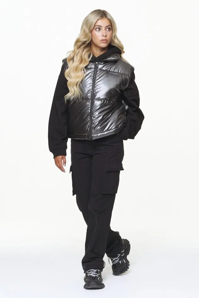 Women Pegador Westen Angel Puffer Vest Dark Chrome