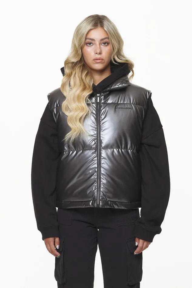 Women Pegador Westen Angel Puffer Vest Dark Chrome