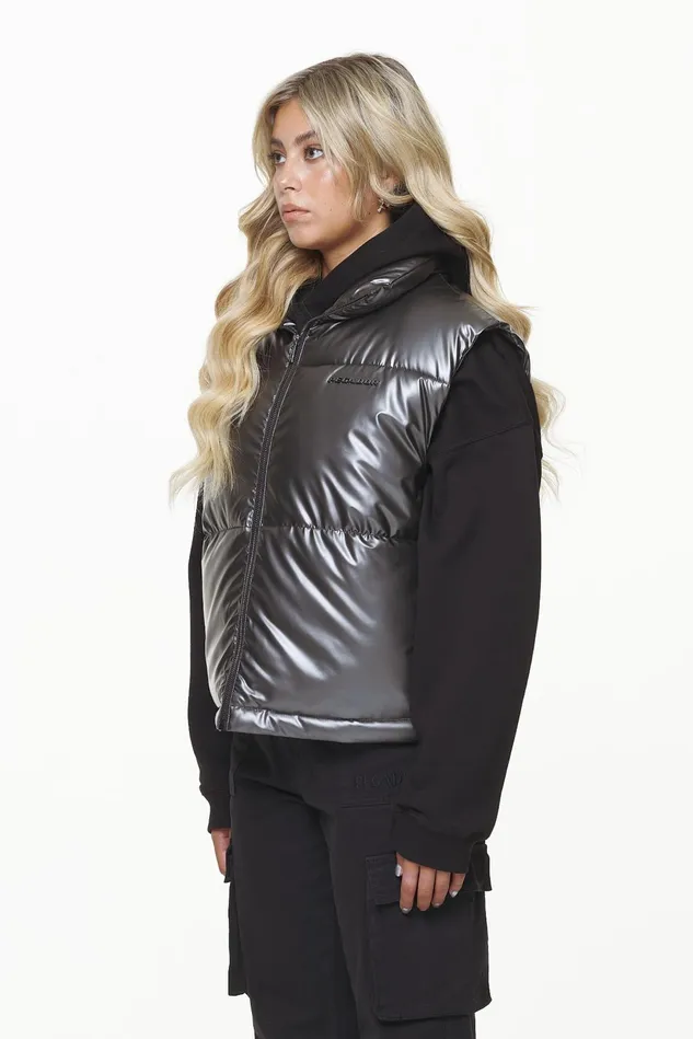 Women Pegador Westen Angel Puffer Vest Dark Chrome