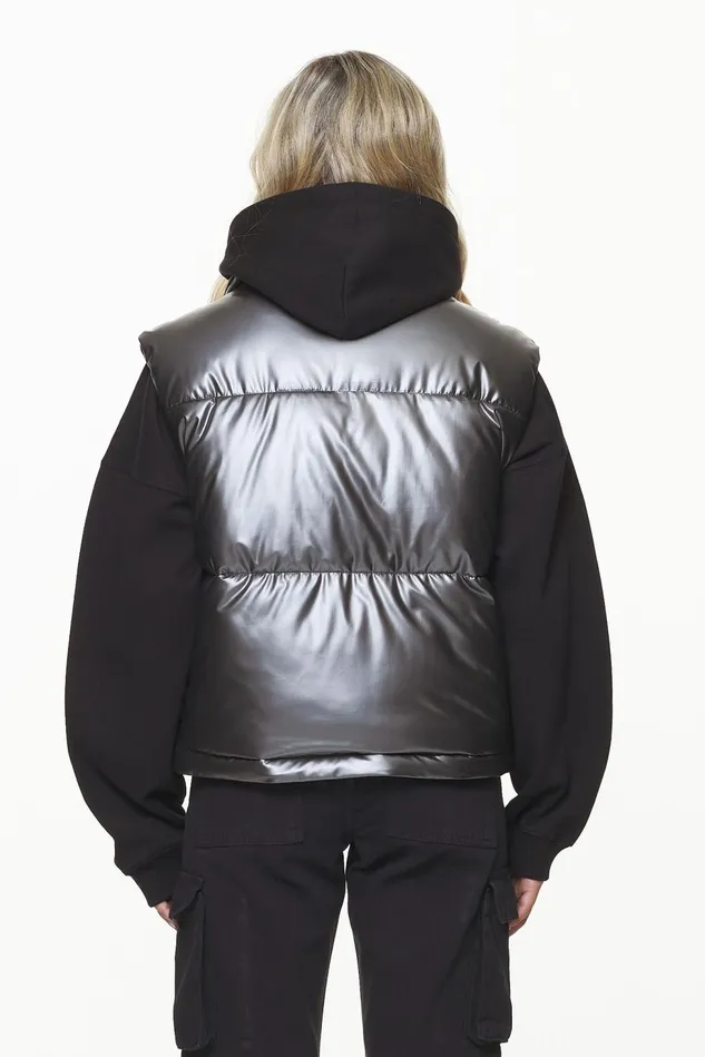 Women Pegador Westen Angel Puffer Vest Dark Chrome