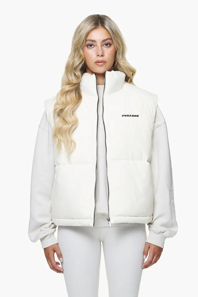 Women Pegador Westen Priory Puffer Vest Bone White