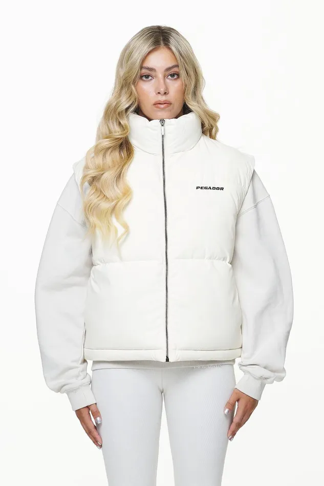 Women Pegador Westen Priory Puffer Vest Bone White Women Pegador Westen Priory Puffer Vest Bone White