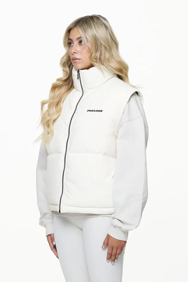Women Pegador Westen Priory Puffer Vest Bone White Women Pegador Westen Priory Puffer Vest Bone White