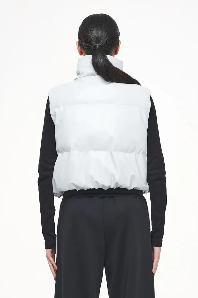 Women Pegador Westen Zito Cropped Faux Leather Vest Quiet Gray Women Pegador Westen Zito Cropped Faux Leather Vest Quiet Gray