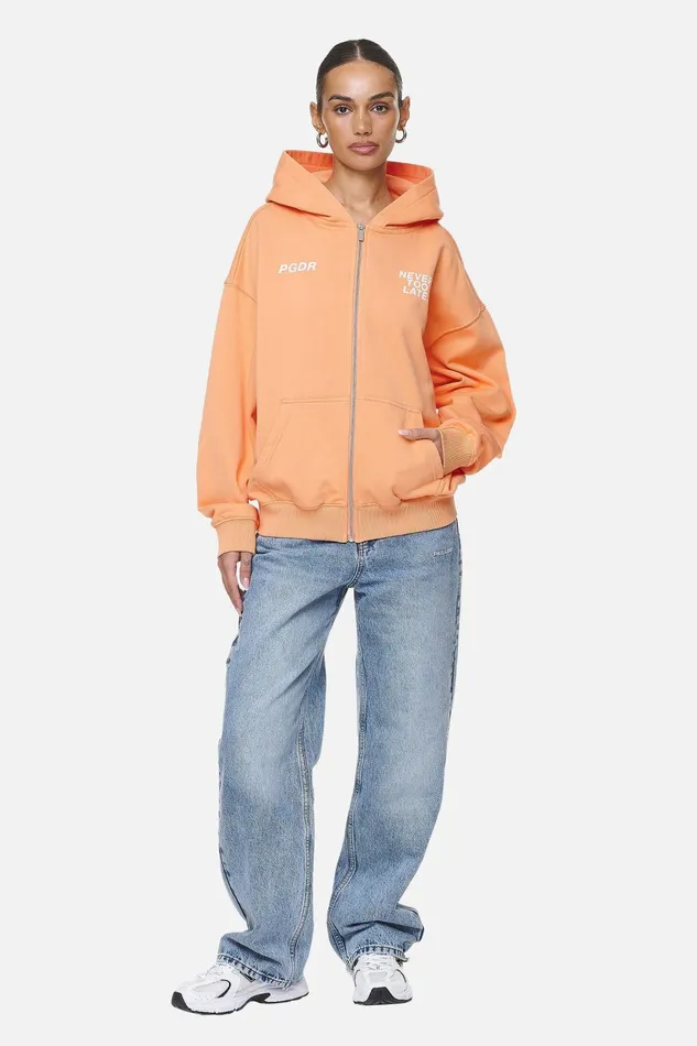 Women Pegador Zip Hoodies Airville Oversized Zip Hoodie Washed Apricot